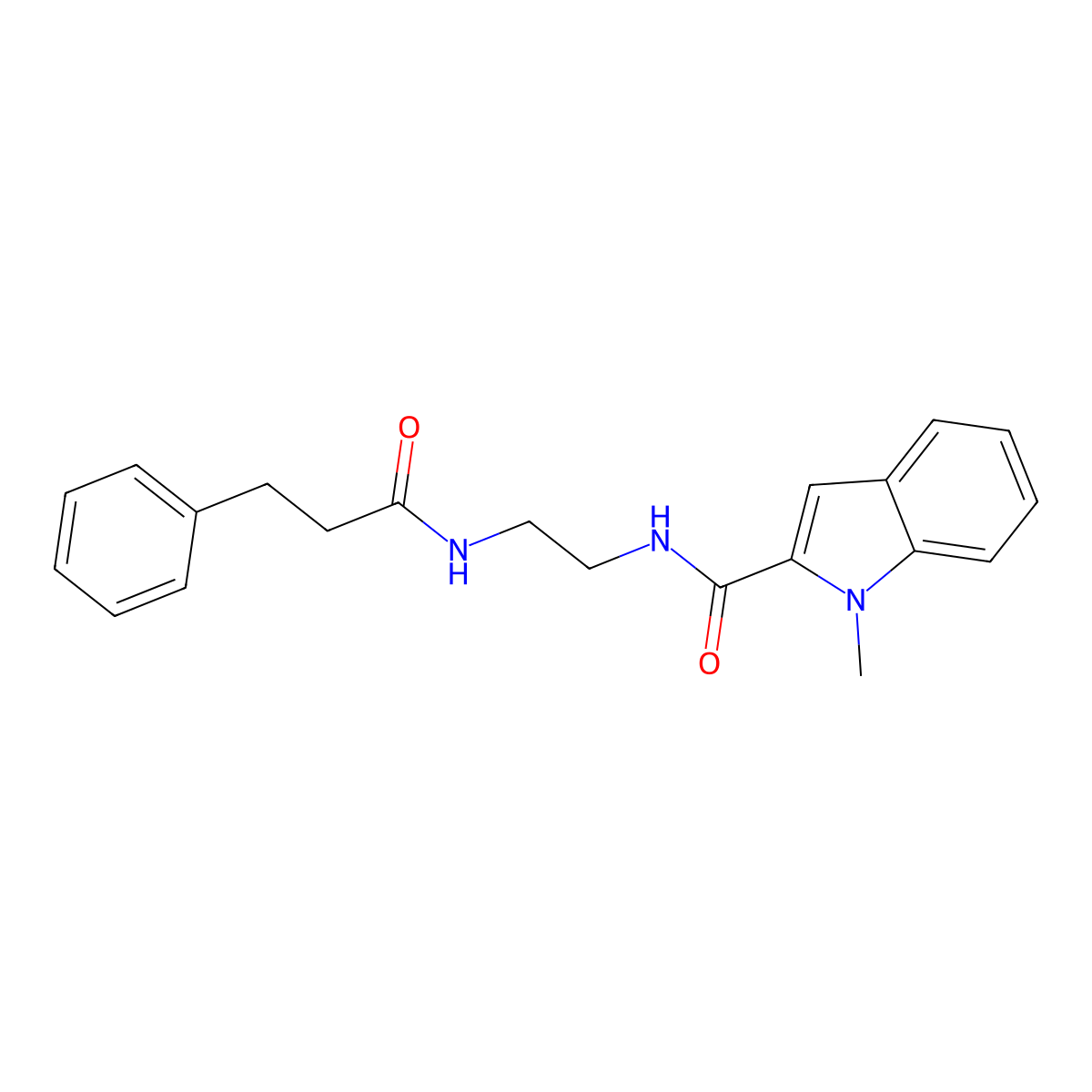 1-methyl-N-{2-[(3-phenylpropanoyl)amino]ethyl}-1H-indole-2-carboxamide molecular structure, CAS 1144472-94-5