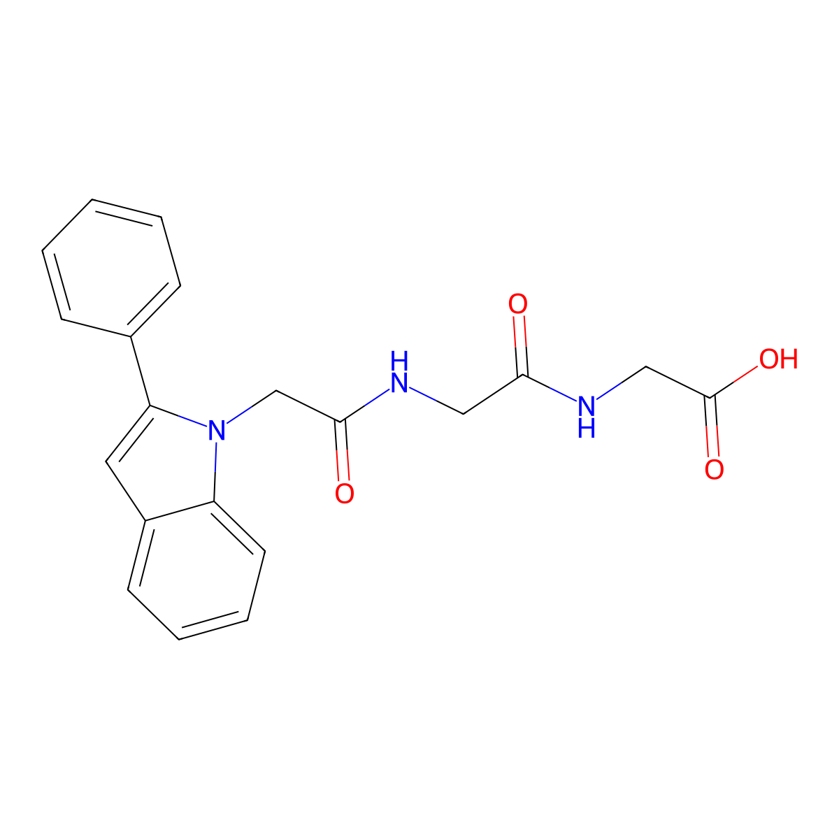 N-[(2-phenyl-1H-indol-1-yl)acetyl]glycylglycine molecular structure, CAS 1144472-97-8