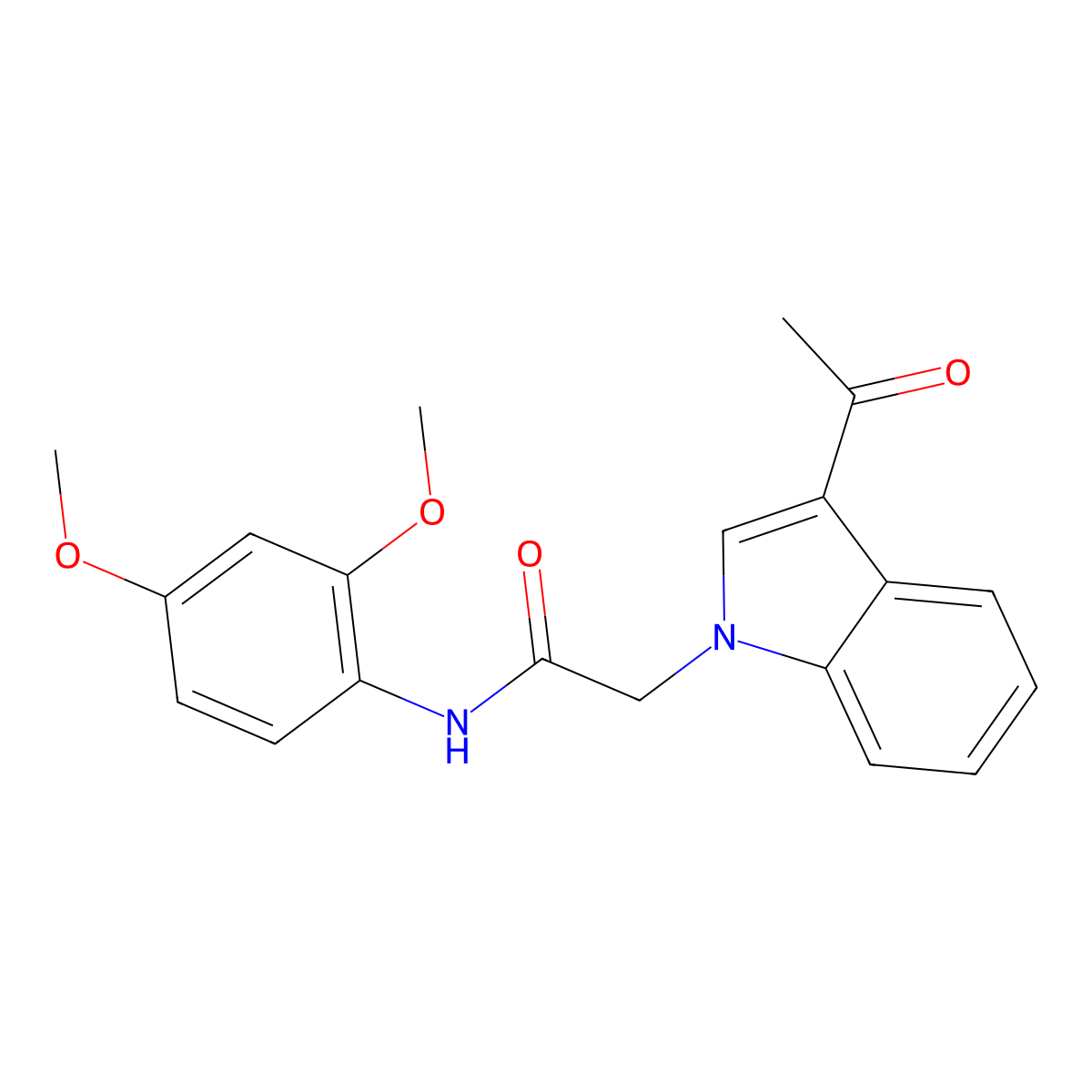 2-(3-acetyl-1H-indol-1-yl)-N-(2,4-dimethoxyphenyl)acetamide molecular structure, CAS 1144473-02-8