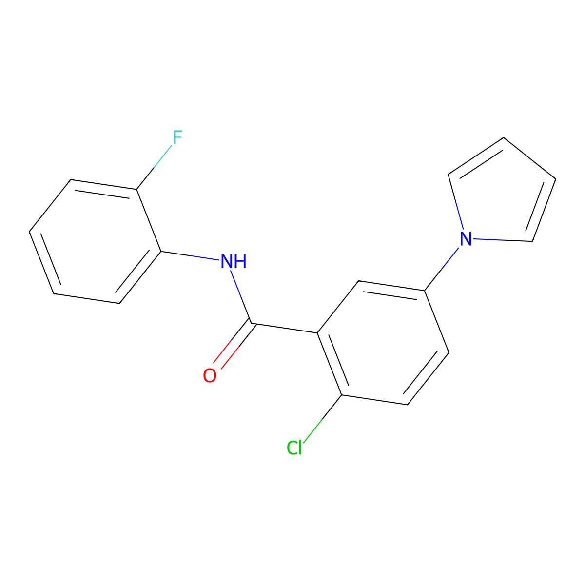 2-chloro-N-(2-fluorophenyl)-5-(1H-pyrrol-1-yl)benzamide molecular structure, CAS 1144473-15-3