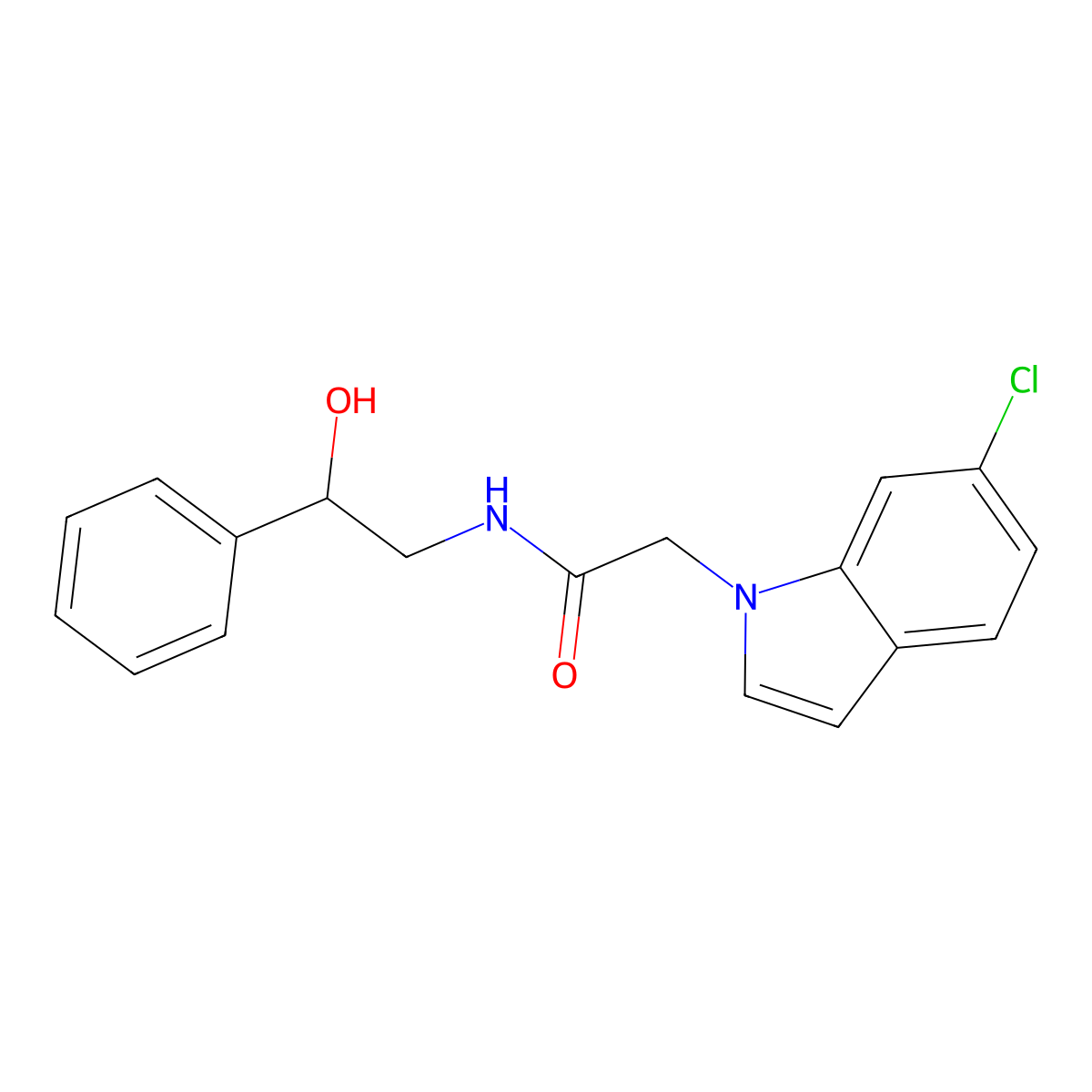 2-(6-chloro-1H-indol-1-yl)-N-(2-hydroxy-2-phenylethyl)acetamide molecular structure, CAS 1144473-37-9