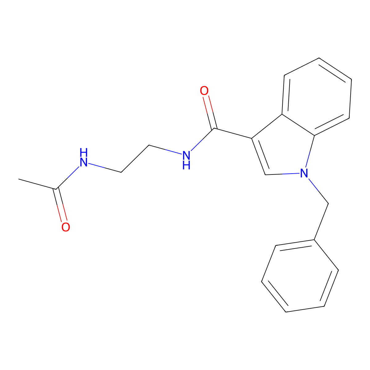 N-[2-(acetylamino)ethyl]-1-benzyl-1H-indole-3-carboxamide molecular structure, CAS 1144473-46-0
