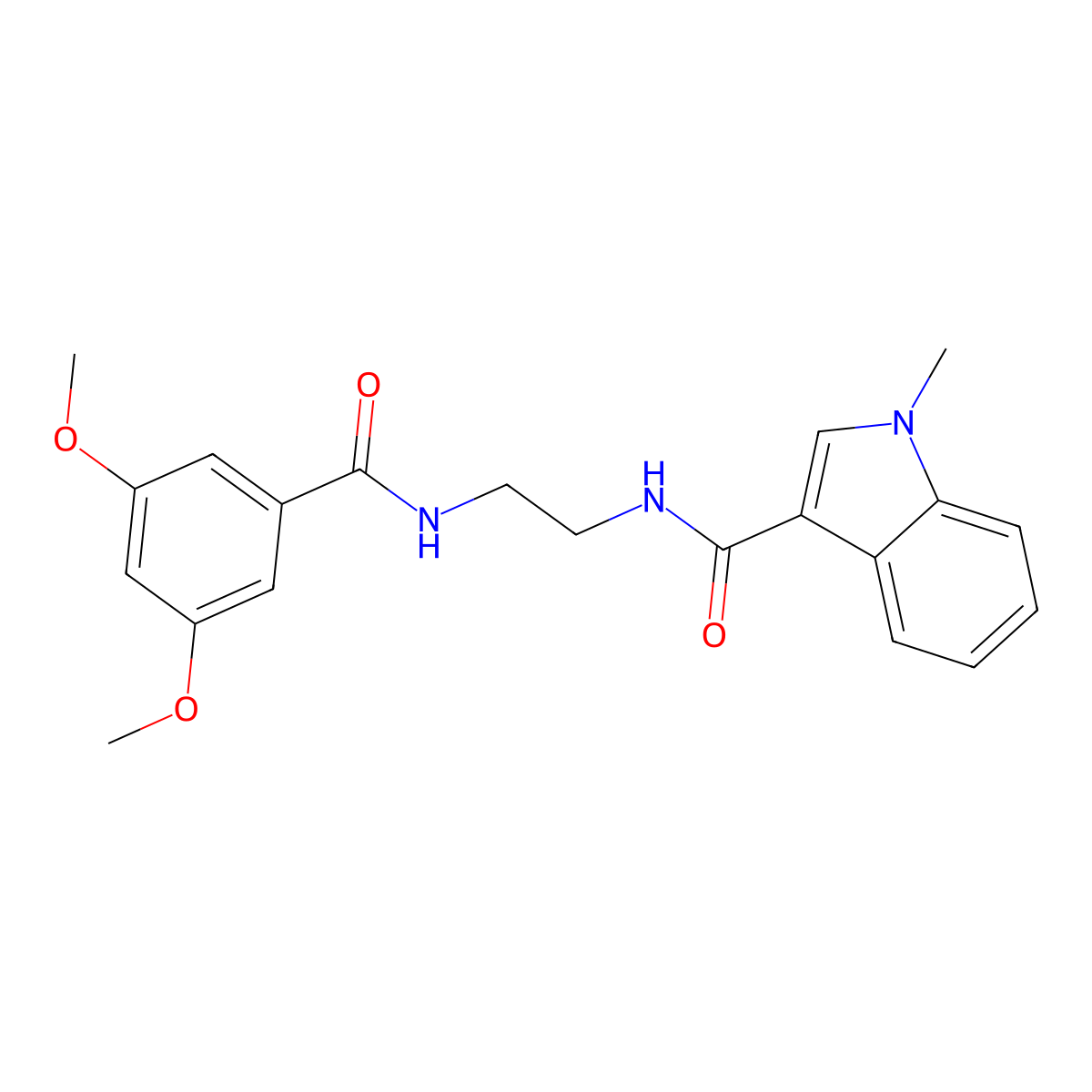 N-(2-{[(3,5-dimethoxyphenyl)carbonyl]amino}ethyl)-1-methyl-1H-indole-3-carboxamide molecular structure, CAS 1144473-56-2