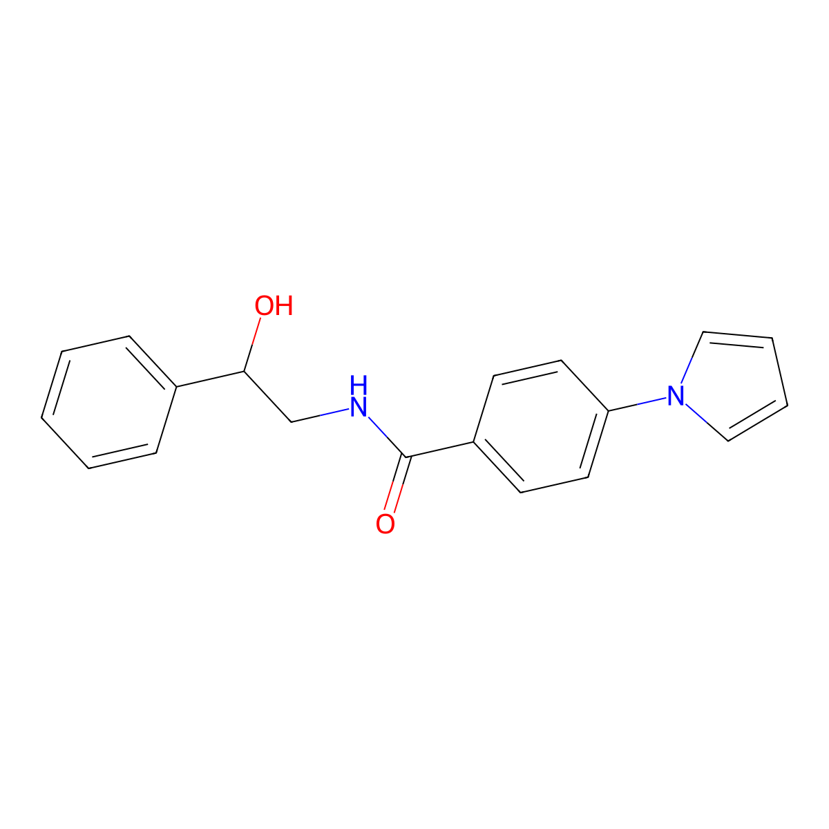 N-(2-hydroxy-2-phenylethyl)-4-(1H-pyrrol-1-yl)benzamide molecular structure, CAS 1144473-65-3