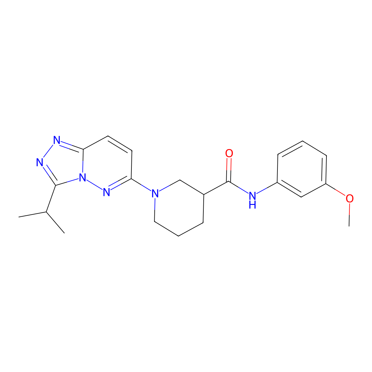 N-(3-methoxyphenyl)-1-[3-(propan-2-yl)[1,2,4]triazolo[4,3-b]pyridazin-6-yl]piperidine-3-carboxamide molecular structure, CAS 1144473-75-5