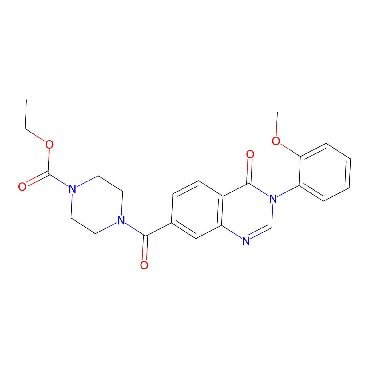 Ethyl 4-{[3-(2-methoxyphenyl)-4-oxo-3,4-dihydroquinazolin-7-yl]carbonyl}piperazine-1-carboxylate molecular structure, CAS 1144473-92-6
