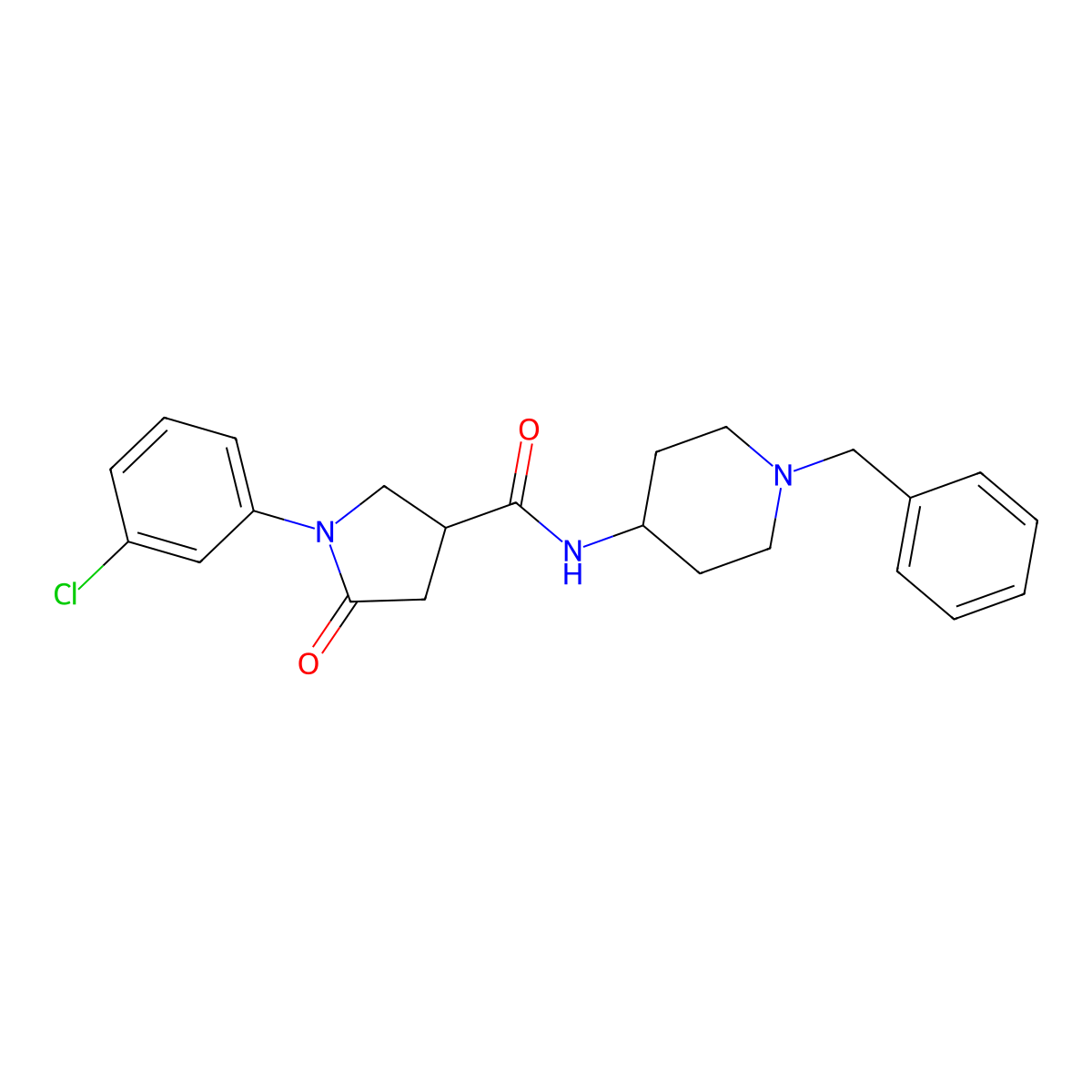 N-(1-benzylpiperidin-4-yl)-1-(3-chlorophenyl)-5-oxopyrrolidine-3-carboxamide molecular structure, CAS 1144473-94-8