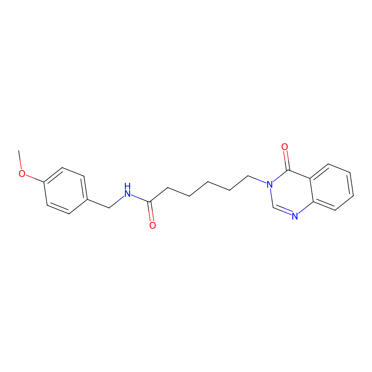 N-(4-methoxybenzyl)-6-(4-oxoquinazolin-3(4H)-yl)hexanamide molecular structure, CAS 1144474-01-0
