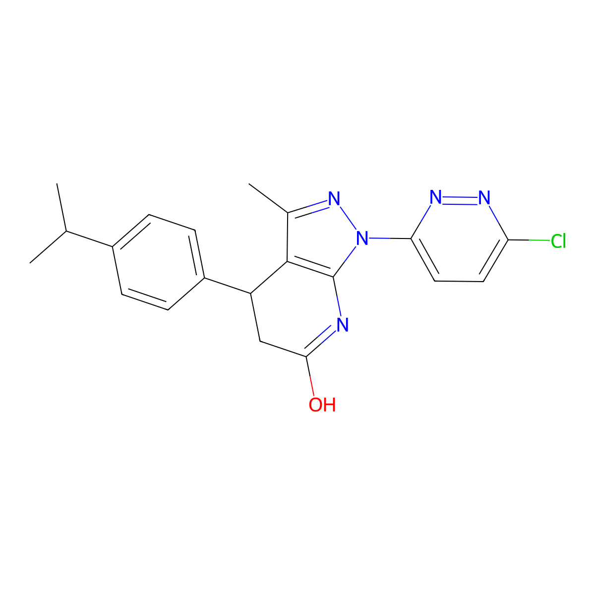 1-(6-chloropyridazin-3-yl)-4-(4-isopropylphenyl)-3-methyl-4,5-dihydro-1H-pyrazolo[3,4-b]pyridin-6(7H)-one molecular structure, CAS 1144474-09-8