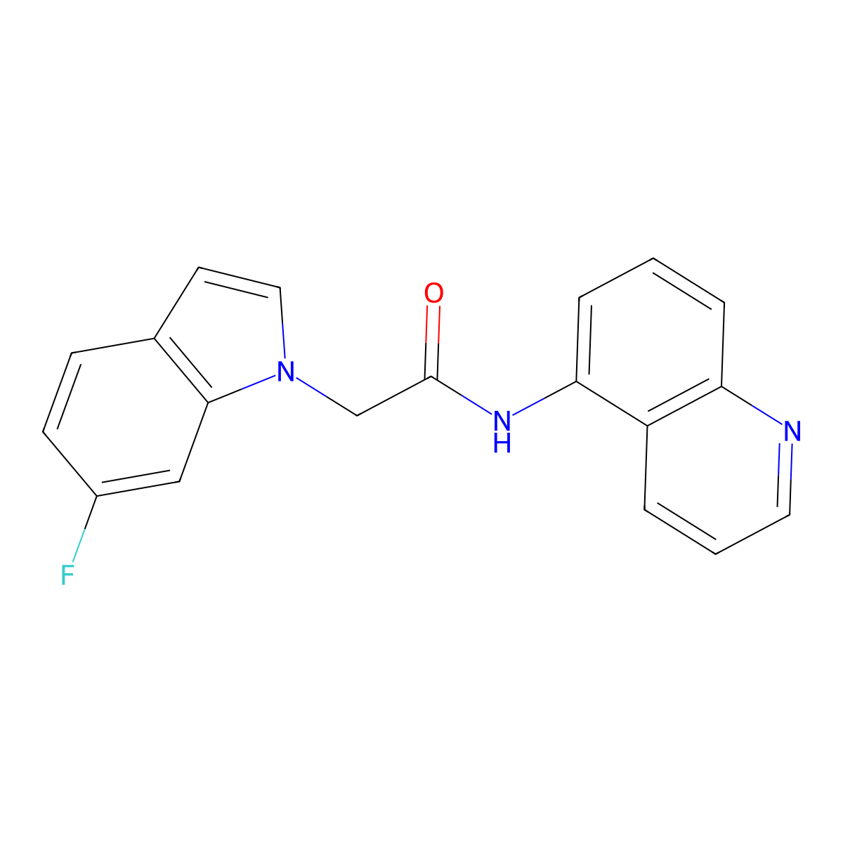 2-(6-fluoro-1H-indol-1-yl)-N-(quinolin-5-yl)acetamide molecular structure, CAS 1144474-18-9
