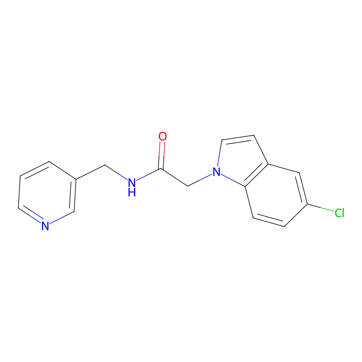 2-(5-chloro-1H-indol-1-yl)-N-(pyridin-3-ylmethyl)acetamide molecular structure, CAS 1144474-34-9
