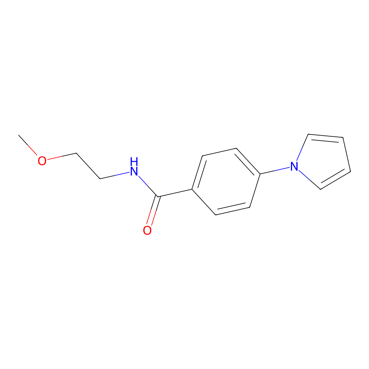N-(2-methoxyethyl)-4-(1H-pyrrol-1-yl)benzamide molecular structure, CAS 1144474-38-3