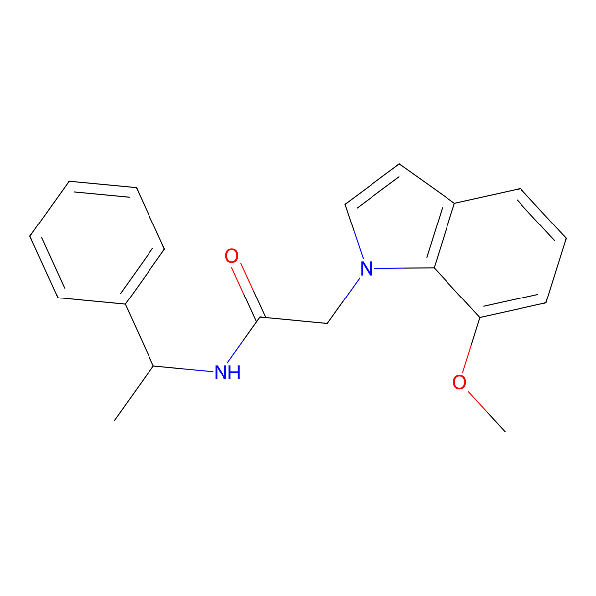 2-(7-methoxy-1H-indol-1-yl)-N-(1-phenylethyl)acetamide molecular structure, CAS 1144474-50-9