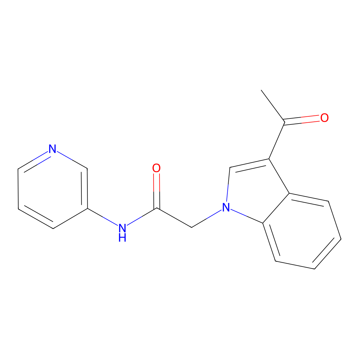 2-(3-acetyl-1H-indol-1-yl)-N-(pyridin-3-yl)acetamide molecular structure, CAS 1144474-52-1