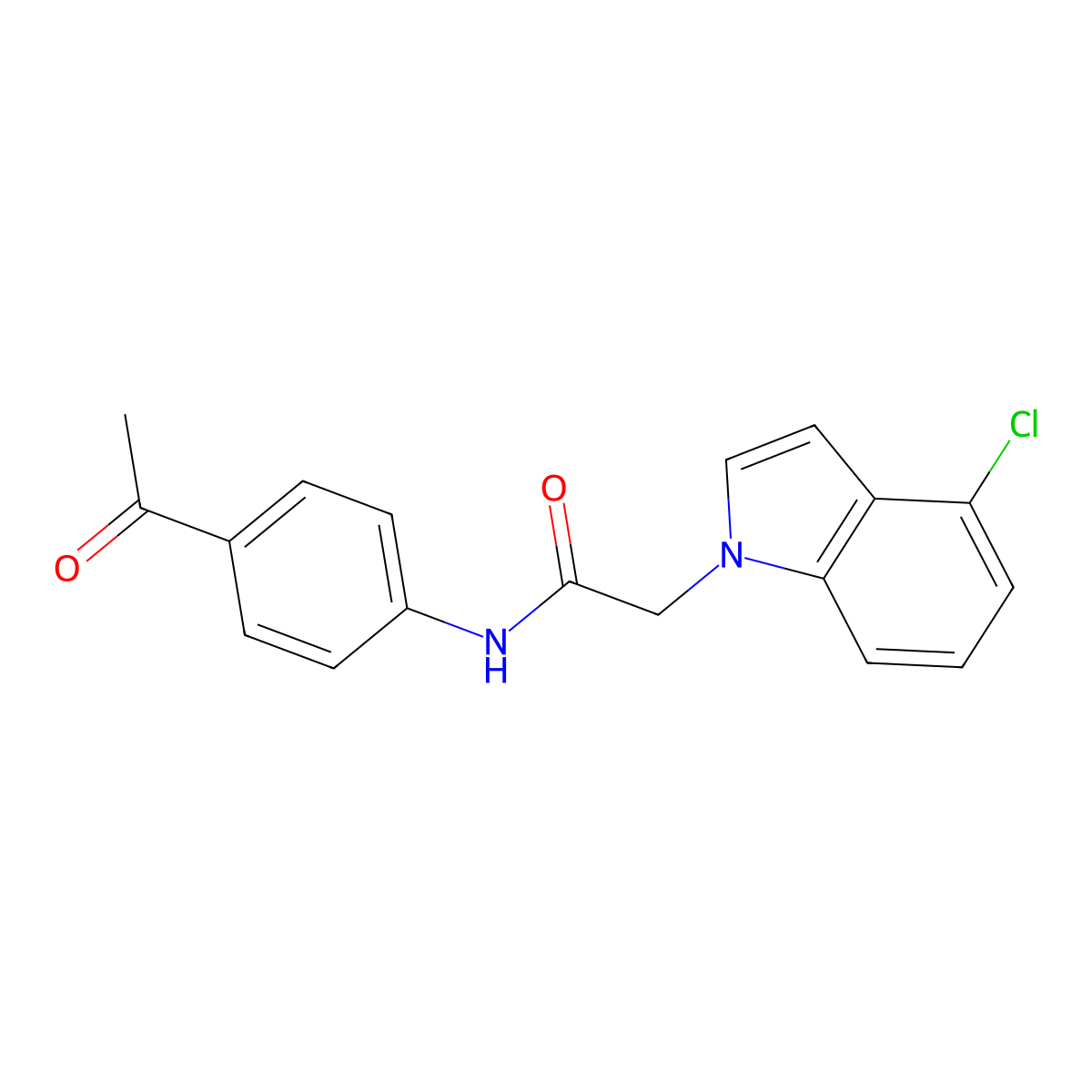 N-(4-acetylphenyl)-2-(4-chloro-1H-indol-1-yl)acetamide molecular structure, CAS 1144474-59-8