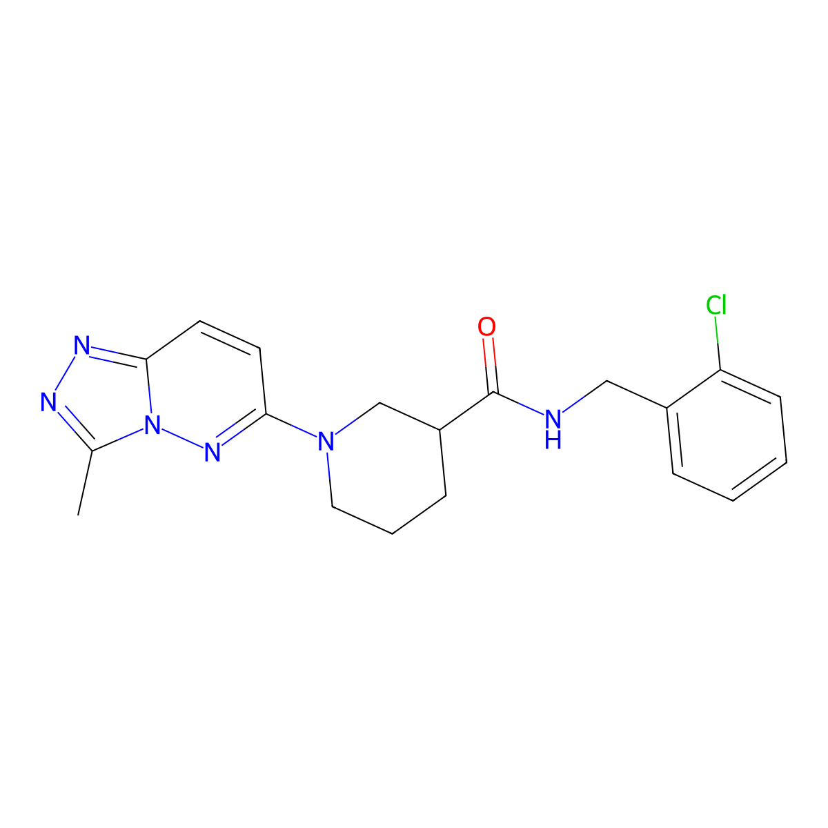 N-(2-chlorobenzyl)-1-(3-methyl[1,2,4]triazolo[4,3-b]pyridazin-6-yl)piperidine-3-carboxamide molecular structure, CAS 1144474-83-8
