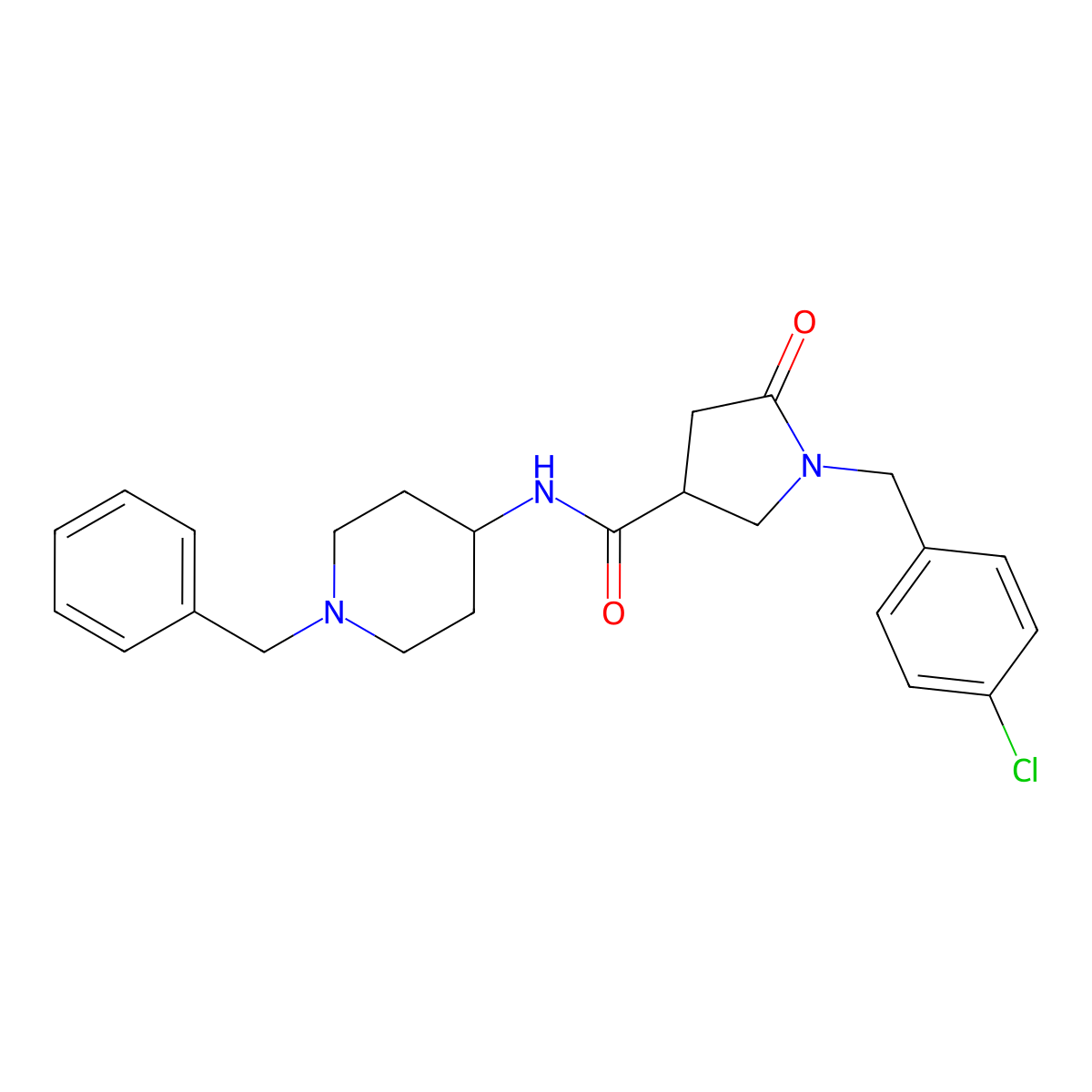 N-(1-benzylpiperidin-4-yl)-1-(4-chlorobenzyl)-5-oxopyrrolidine-3-carboxamide molecular structure, CAS 1144475-15-9
