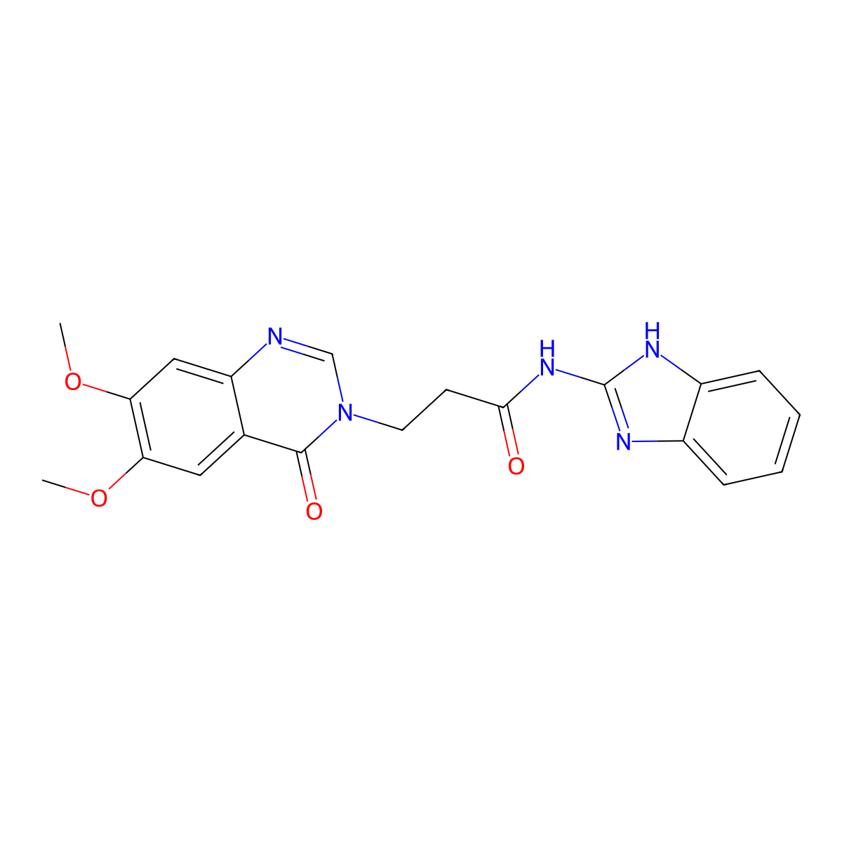 N-(1,3-dihydro-2H-benzimidazol-2-ylidene)-3-(6,7-dimethoxy-4-oxoquinazolin-3(4H)-yl)propanamide molecular structure, CAS 1144475-20-6