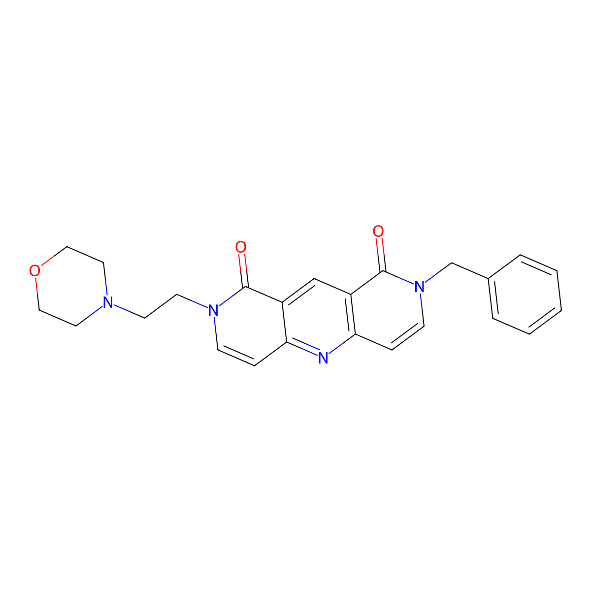 2-benzyl-8-(2-morpholinoethyl)pyrido[4,3-b][1,6]naphthyridine-1,9(2H,8H)-dione molecular structure, CAS 1144475-27-3