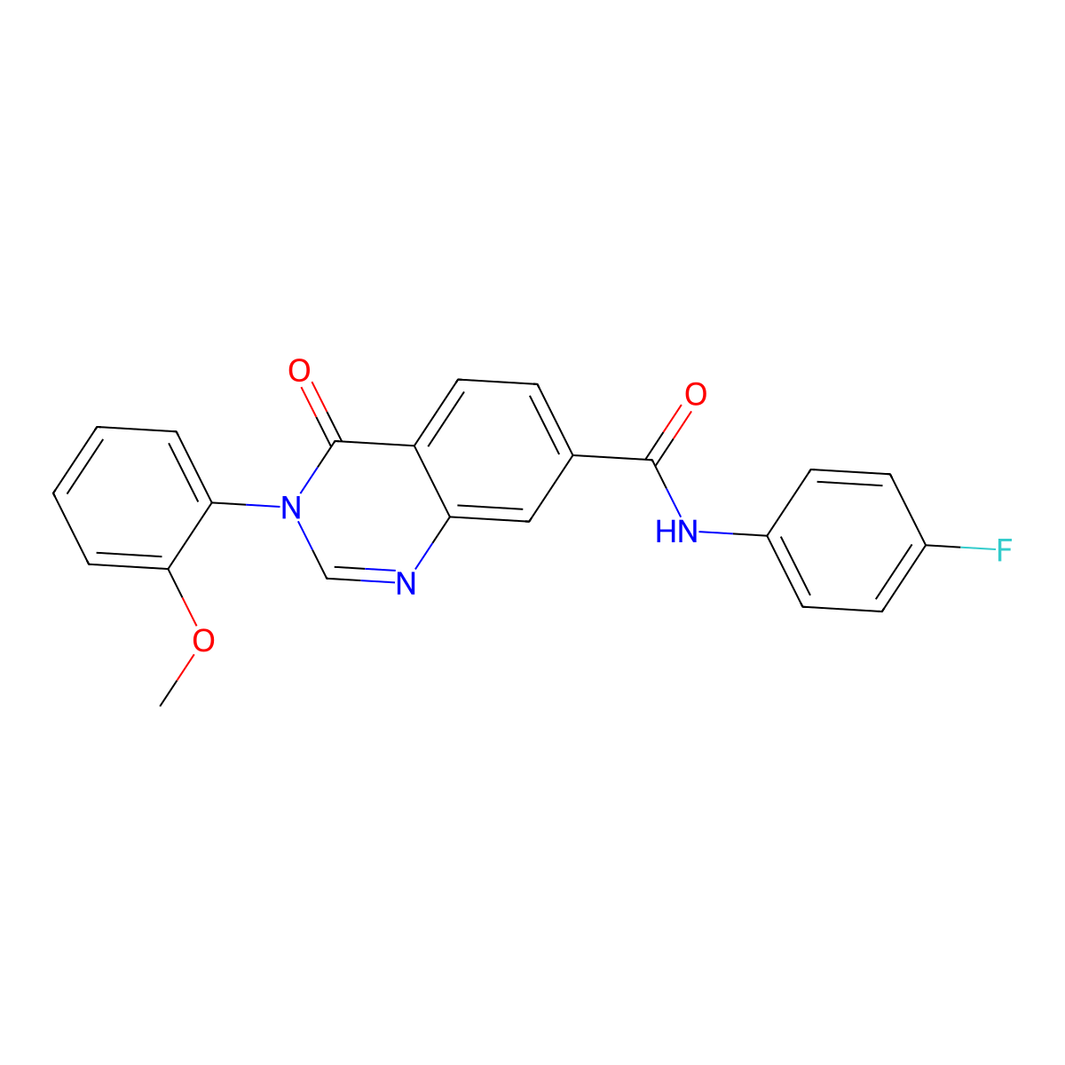 N-(4-fluorophenyl)-3-(2-methoxyphenyl)-4-oxo-3,4-dihydroquinazoline-7-carboxamide molecular structure, CAS 1144475-38-6