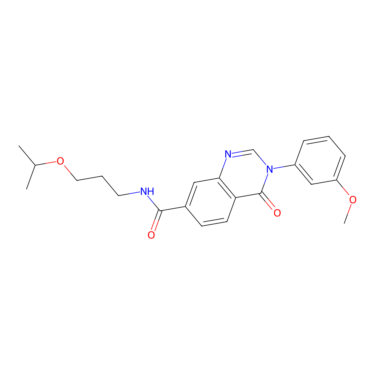 3-(3-methoxyphenyl)-4-oxo-N-[3-(propan-2-yloxy)propyl]-3,4-dihydroquinazoline-7-carboxamide molecular structure, CAS 1144475-57-9