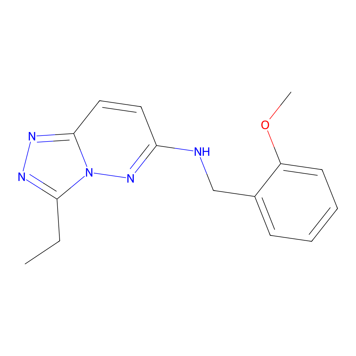 3-ethyl-N-(2-methoxybenzyl)[1,2,4]triazolo[4,3-b]pyridazin-6-amine molecular structure, CAS 1144475-66-0