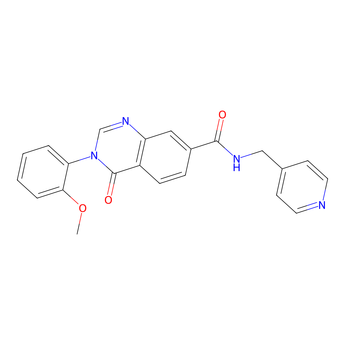 3-(2-methoxyphenyl)-4-oxo-N-(pyridin-4-ylmethyl)-3,4-dihydroquinazoline-7-carboxamide molecular structure, CAS 1144475-70-6