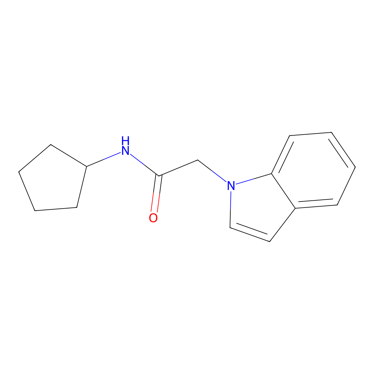 N-cyclopentyl-2-(1H-indol-1-yl)acetamide molecular structure, CAS 1144475-80-8