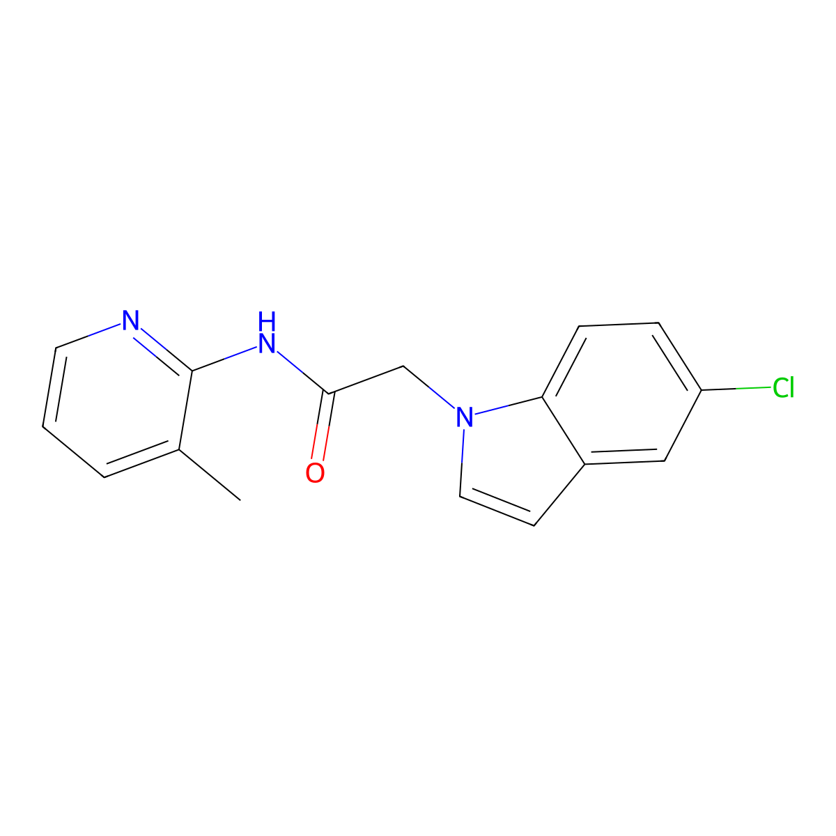 2-(5-chloro-1H-indol-1-yl)-N-(3-methylpyridin-2-yl)acetamide molecular structure, CAS 1144475-87-5