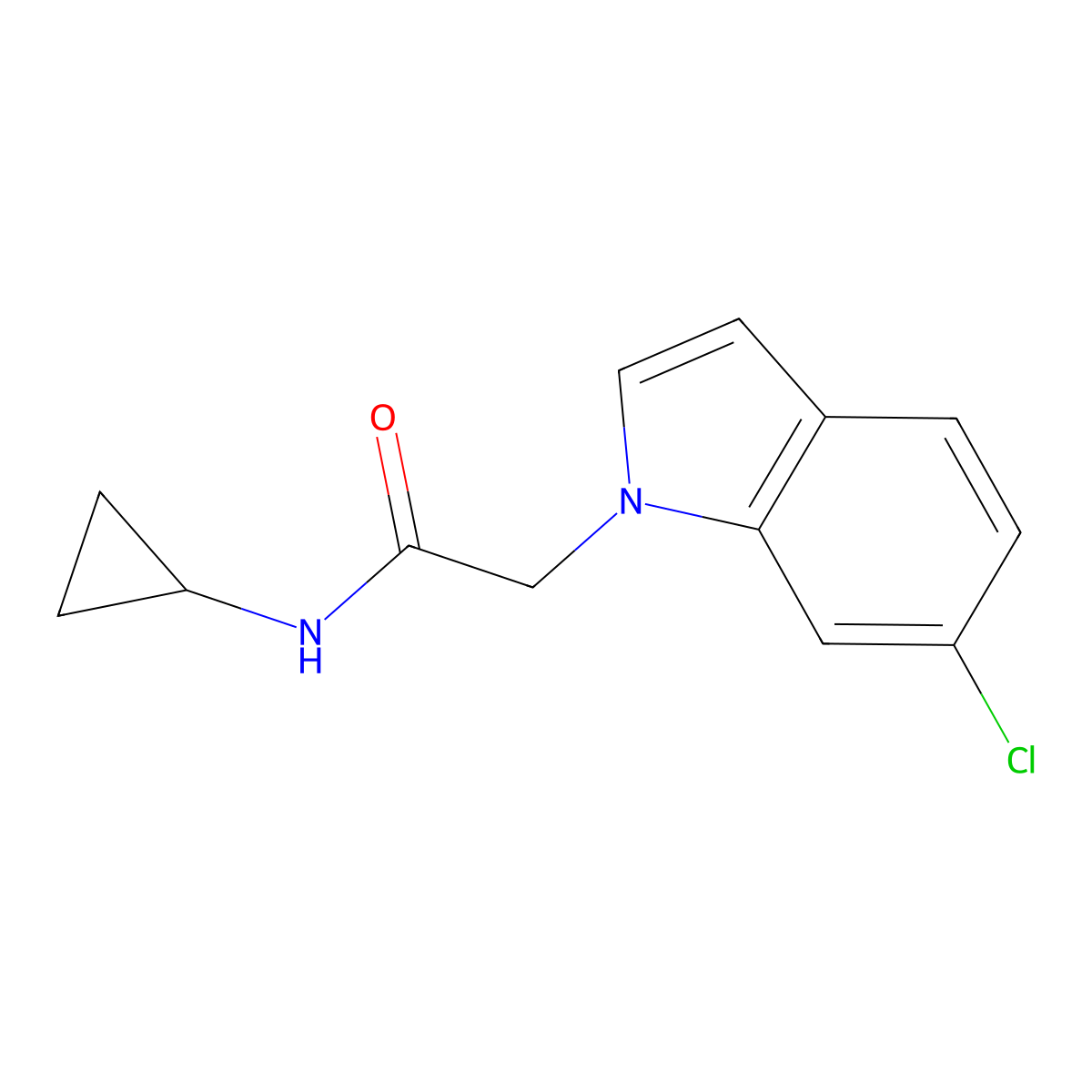 2-(6-chloro-1H-indol-1-yl)-N-cyclopropylacetamide molecular structure, CAS 1144476-38-9