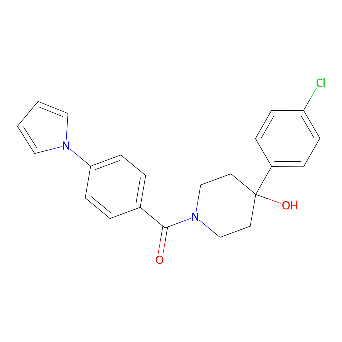4-(4-chlorophenyl)-1-[4-(1H-pyrrol-1-yl)benzoyl]-4-piperidinol molecular structure, CAS 1144476-49-2