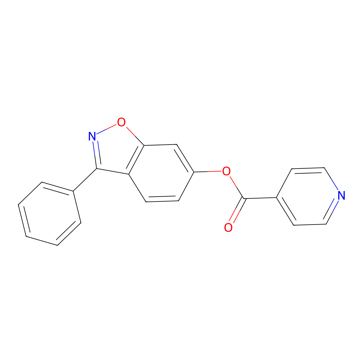 3-Phenyl-1,2-benzisoxazol-6-yl isonicotinate molecular structure, CAS 1144476-66-3