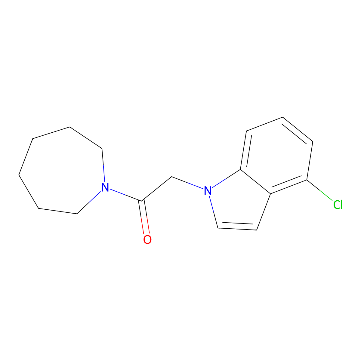 1-(azepan-1-yl)-2-(4-chloro-1H-indol-1-yl)ethanone molecular structure, CAS 1144476-84-5