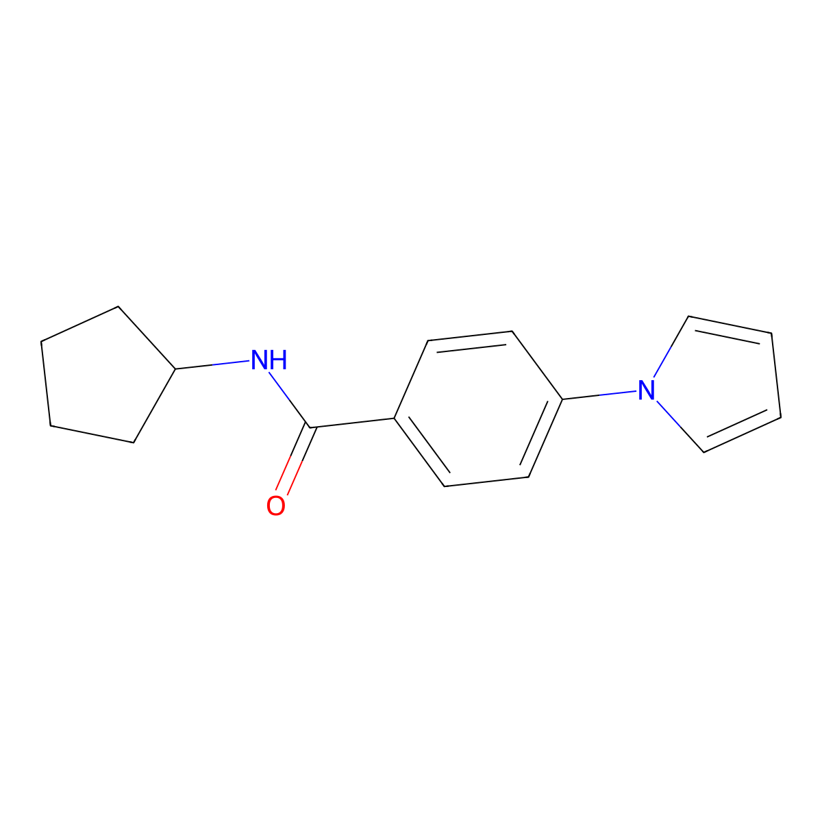 N-cyclopentyl-4-(1H-pyrrol-1-yl)benzamide molecular structure, CAS 1144476-87-8