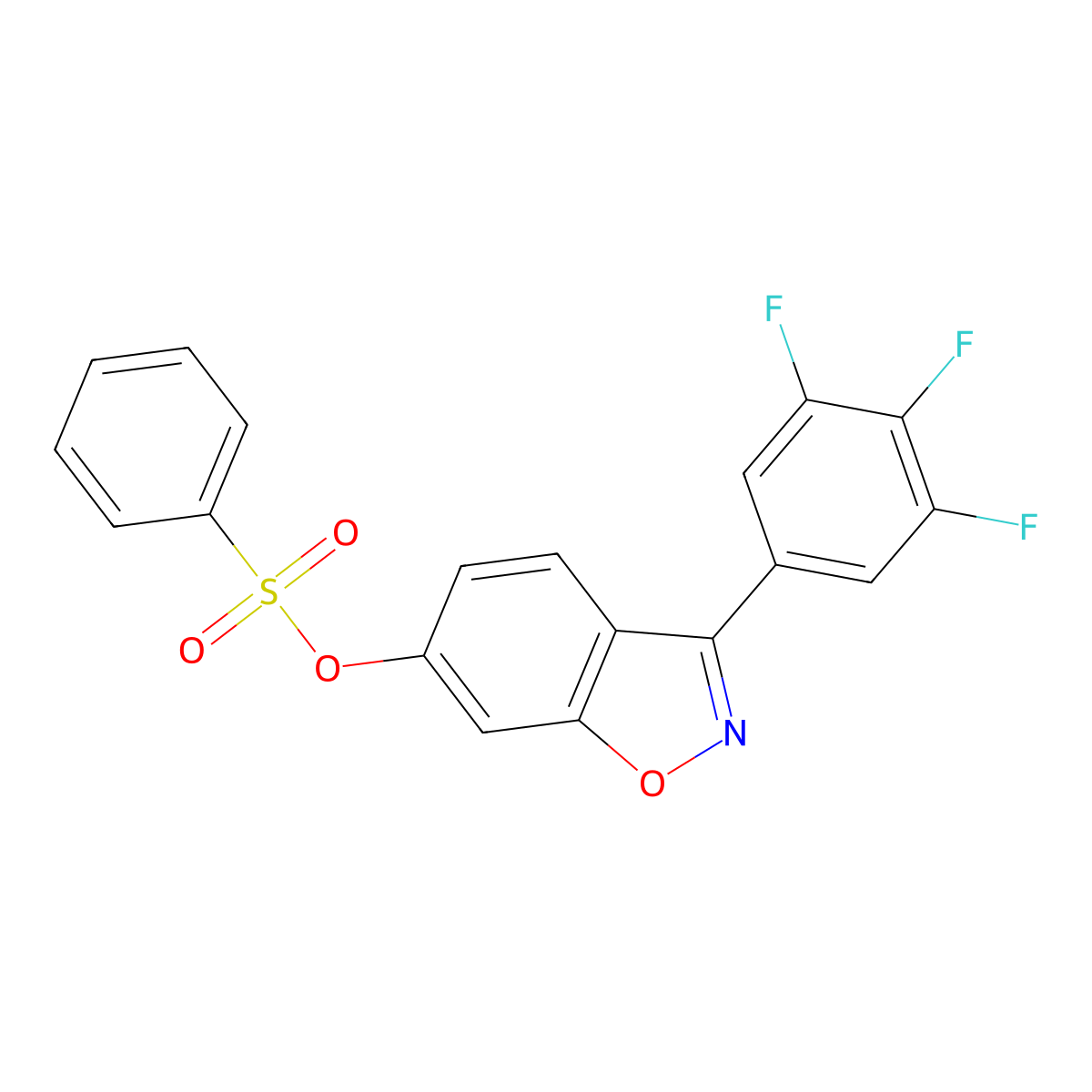 3-(3,4,5-Trifluorophenyl)-1,2-benzoxazol-6-yl benzenesulfonate molecular structure, CAS 1144477-02-0