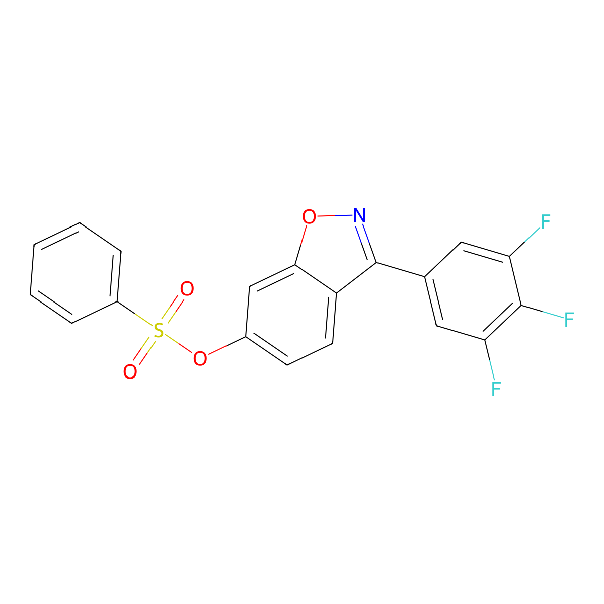 3-(3,4,5-Trifluorophenyl)-1,2-benzoxazol-6-yl benzenesulfonate molecular structure, CAS 1144477-02-0