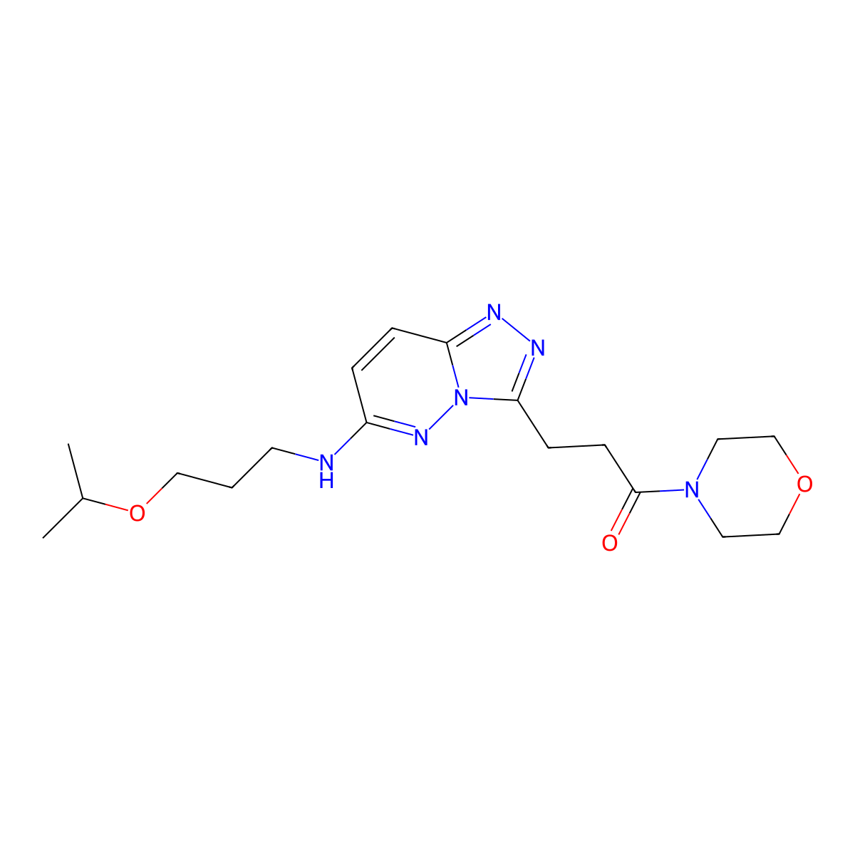 1-(Morpholin-4-yl)-3-(6-{[3-(propan-2-yloxy)propyl]amino}[1,2,4]triazolo[4,3-b]pyridazin-3-yl)propan-1-one molecular structure, CAS 1144477-08-6