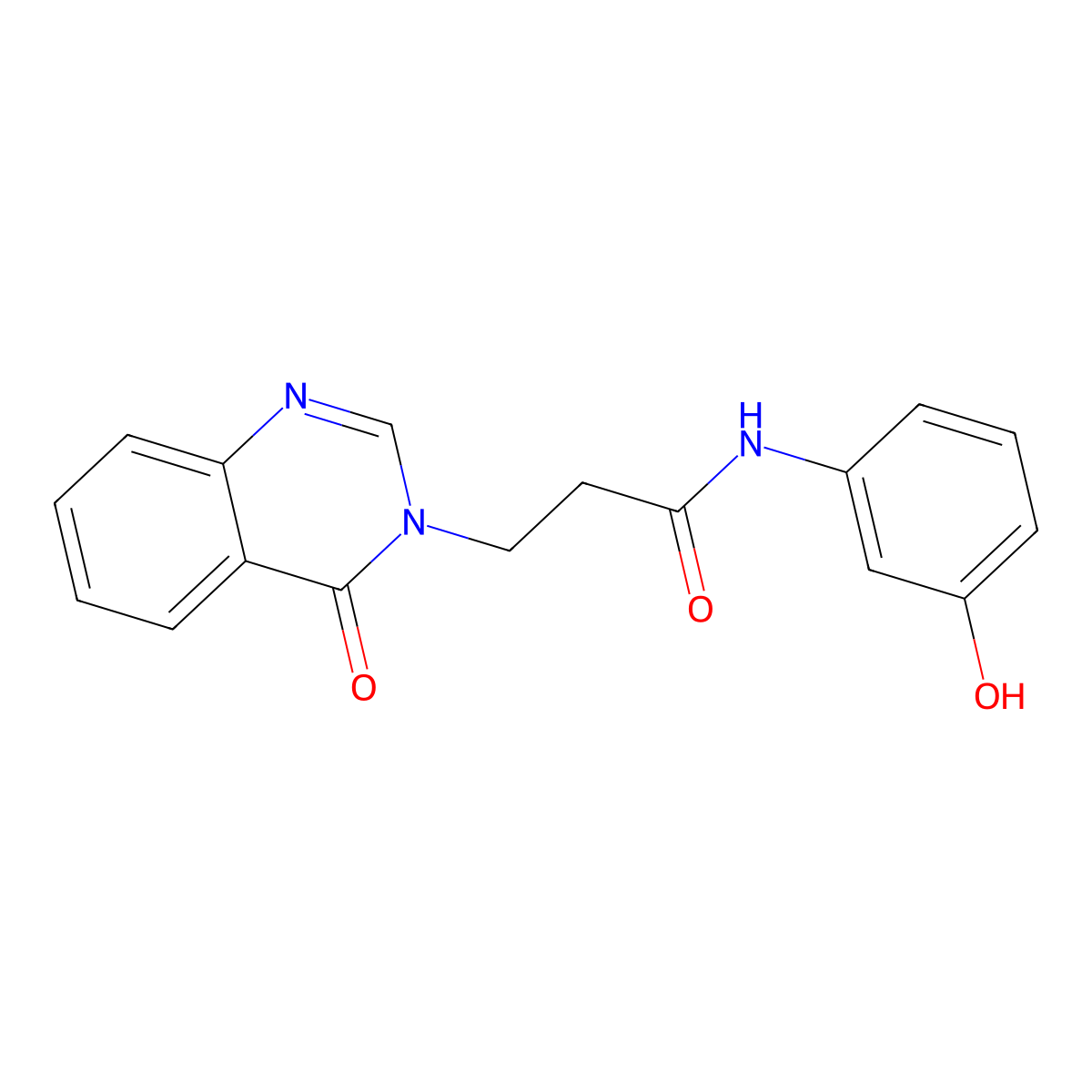 N-(3-hydroxyphenyl)-3-(4-oxoquinazolin-3(4H)-yl)propanamide molecular structure, CAS 1144477-12-2
