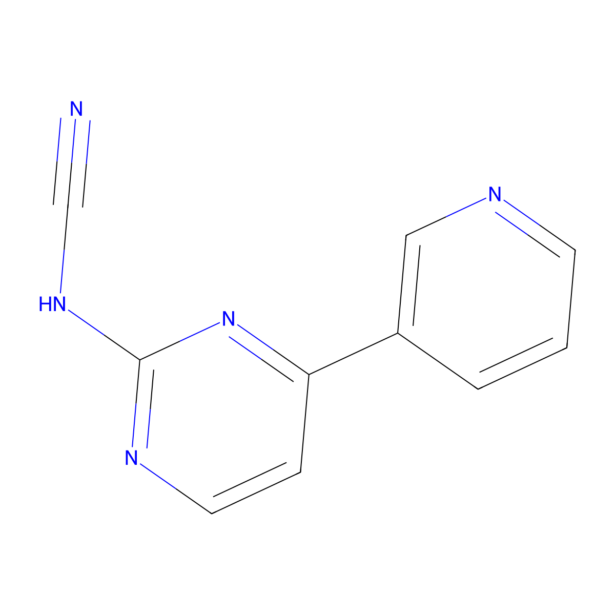 [4-(Pyridin-3-yl)pyrimidin-2-yl]cyanamide molecular structure, CAS 1144477-16-6