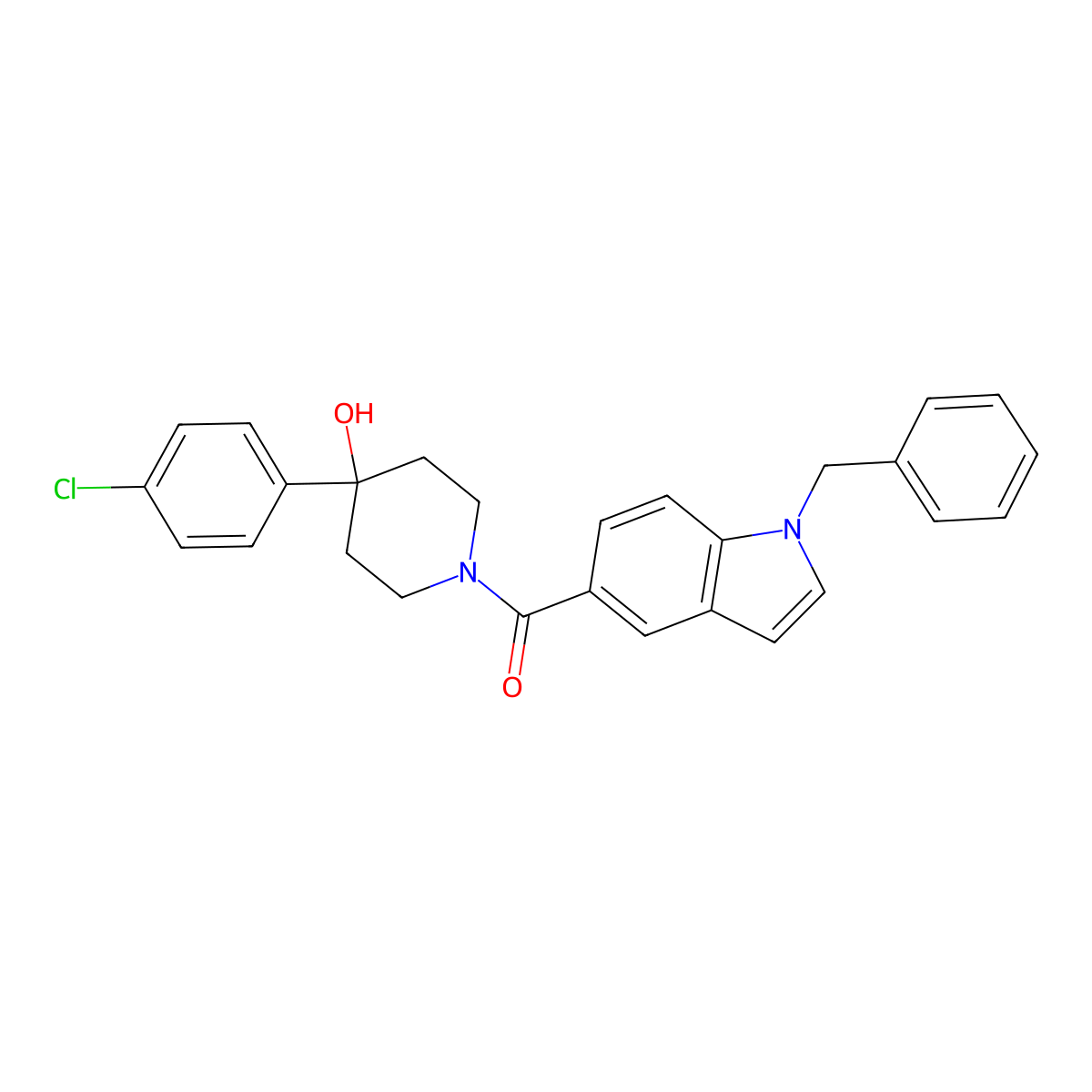 (1-benzyl-1H-indol-5-yl)[4-(4-chlorophenyl)-4-hydroxypiperidin-1-yl]methanone molecular structure, CAS 1144477-24-6