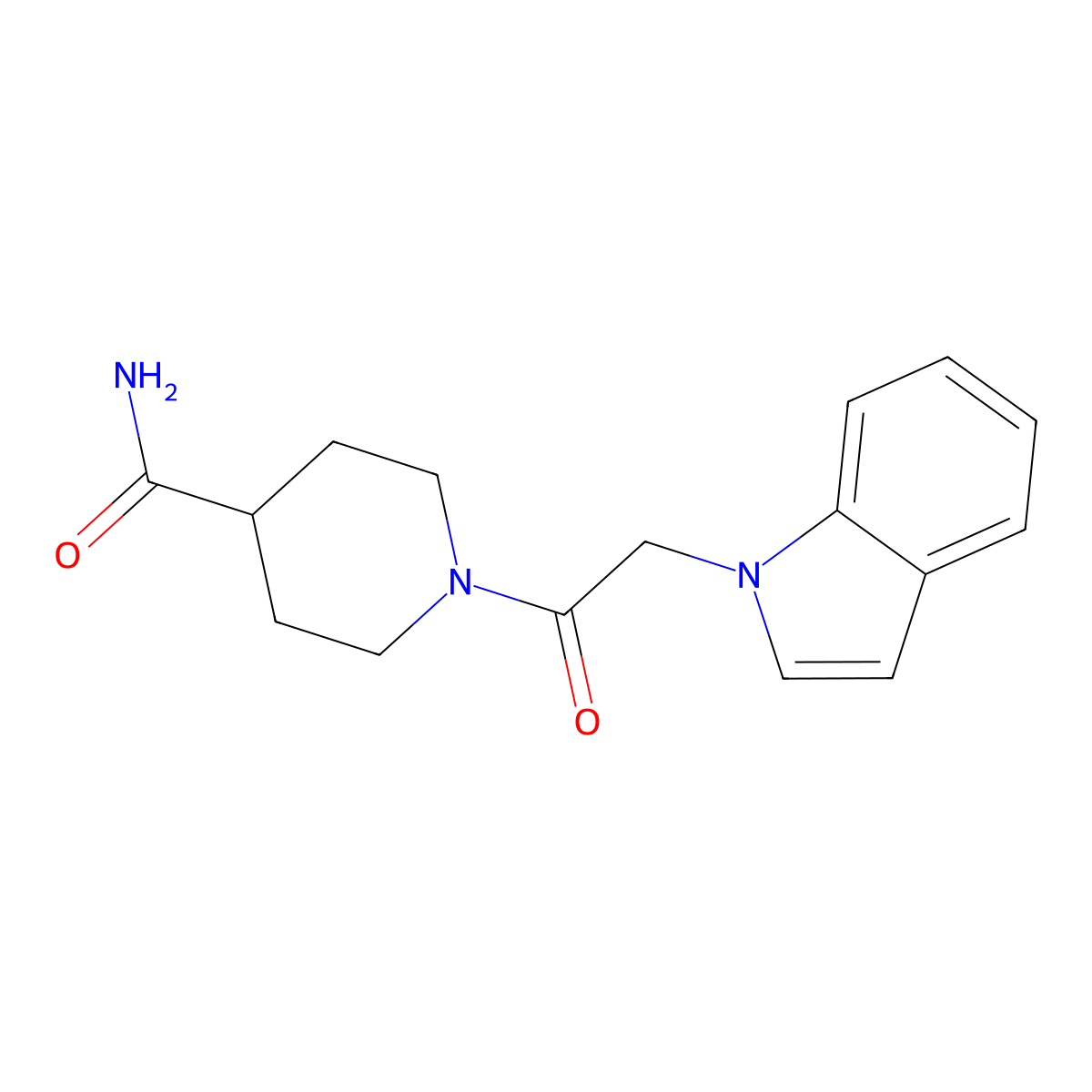 1-(1H-indol-1-ylacetyl)piperidine-4-carboxamide molecular structure, CAS 1144477-29-1