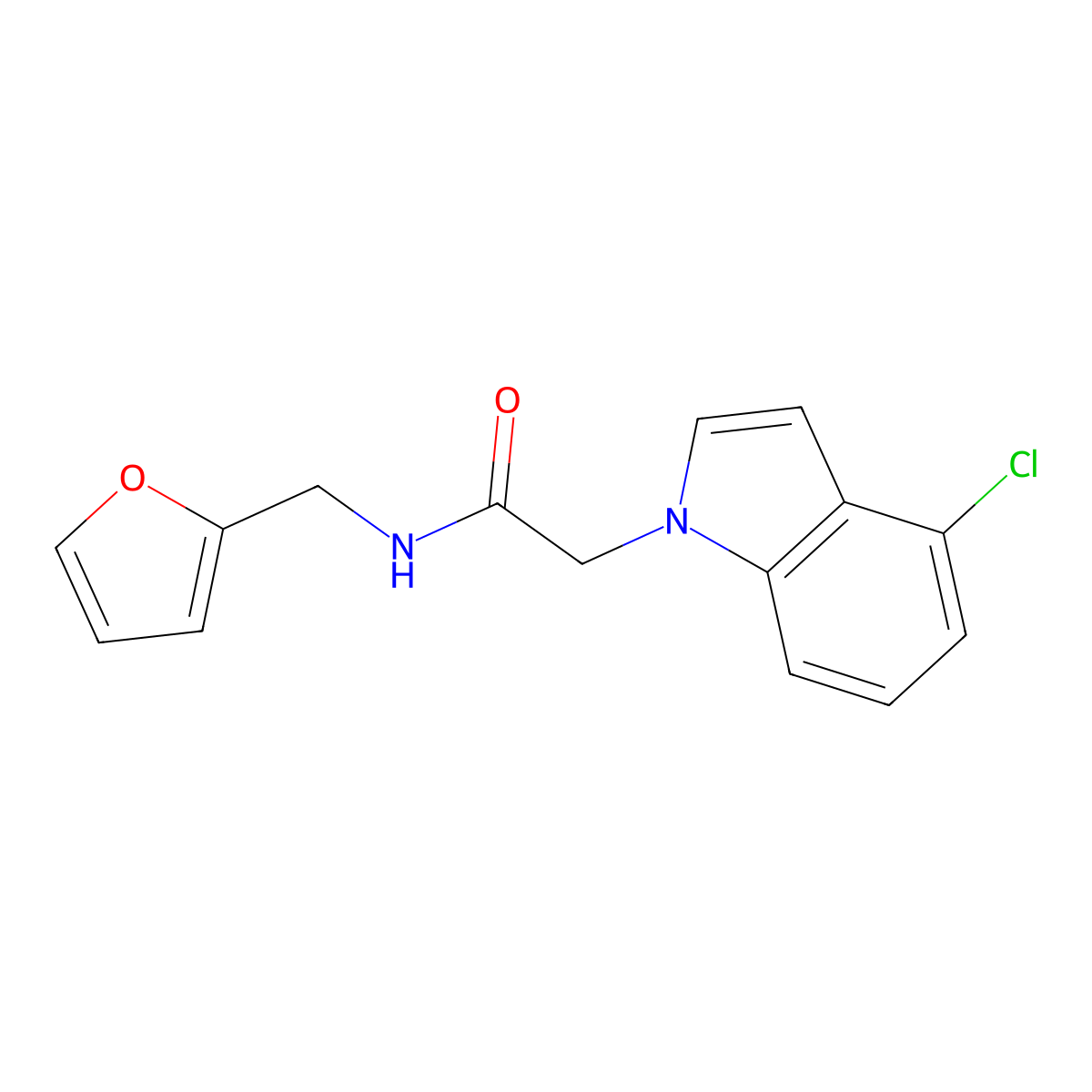 2-(4-chloro-1H-indol-1-yl)-N-(furan-2-ylmethyl)acetamide molecular structure, CAS 1144477-36-0