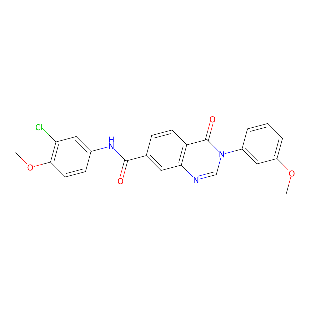 N-(3-chloro-4-methoxyphenyl)-3-(3-methoxyphenyl)-4-oxo-3,4-dihydroquinazoline-7-carboxamide molecular structure, CAS 1144477-52-0