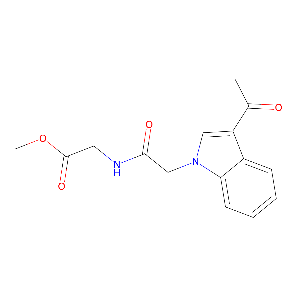 Methyl 2-[[2-(3-acetylindol-1-yl)acetyl]amino]acetate molecular structure, CAS 1144477-56-4
