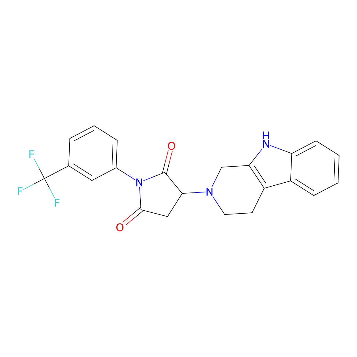 3-(1,3,4,9-tetrahydro-2H-beta-carbolin-2-yl)-1-[3-(trifluoromethyl)phenyl]pyrrolidine-2,5-dione molecular structure, CAS 1144477-71-3