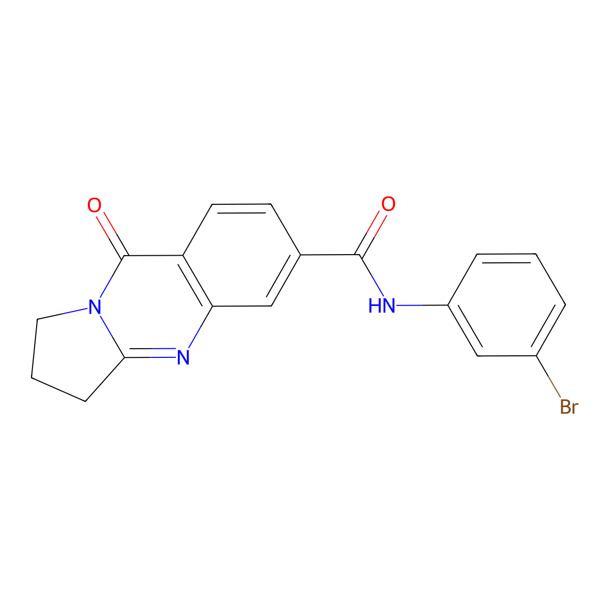 N-(3-bromophenyl)-9-oxo-1,2,3,9-tetrahydropyrrolo[2,1-b]quinazoline-6-carboxamide molecular structure, CAS 1144477-94-0