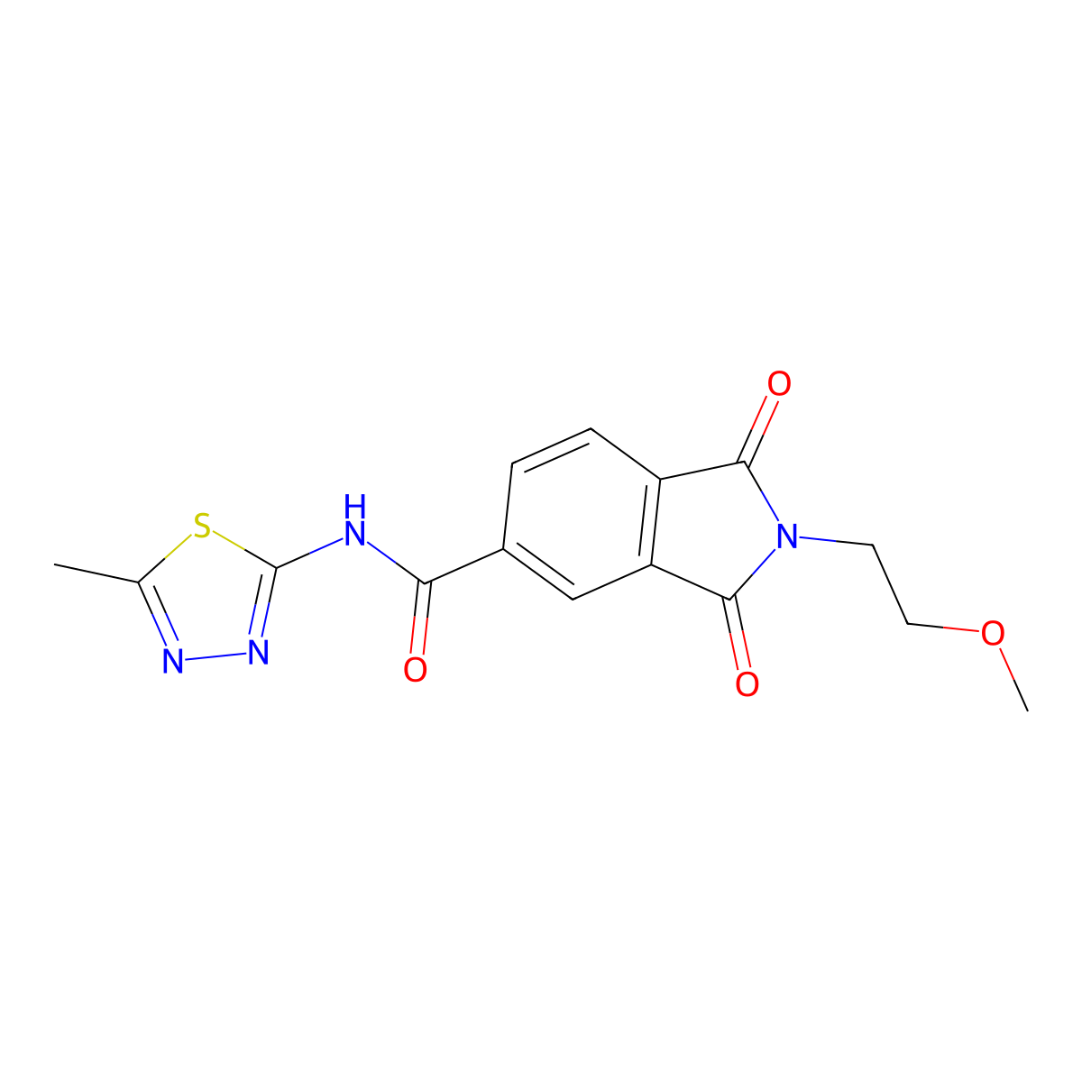 2-(2-methoxyethyl)-N-[(2E)-5-methyl-1,3,4-thiadiazol-2(3H)-ylidene]-1,3-dioxo-2,3-dihydro-1H-isoindole-5-carboxamide molecular structure, CAS 1144478-00-1