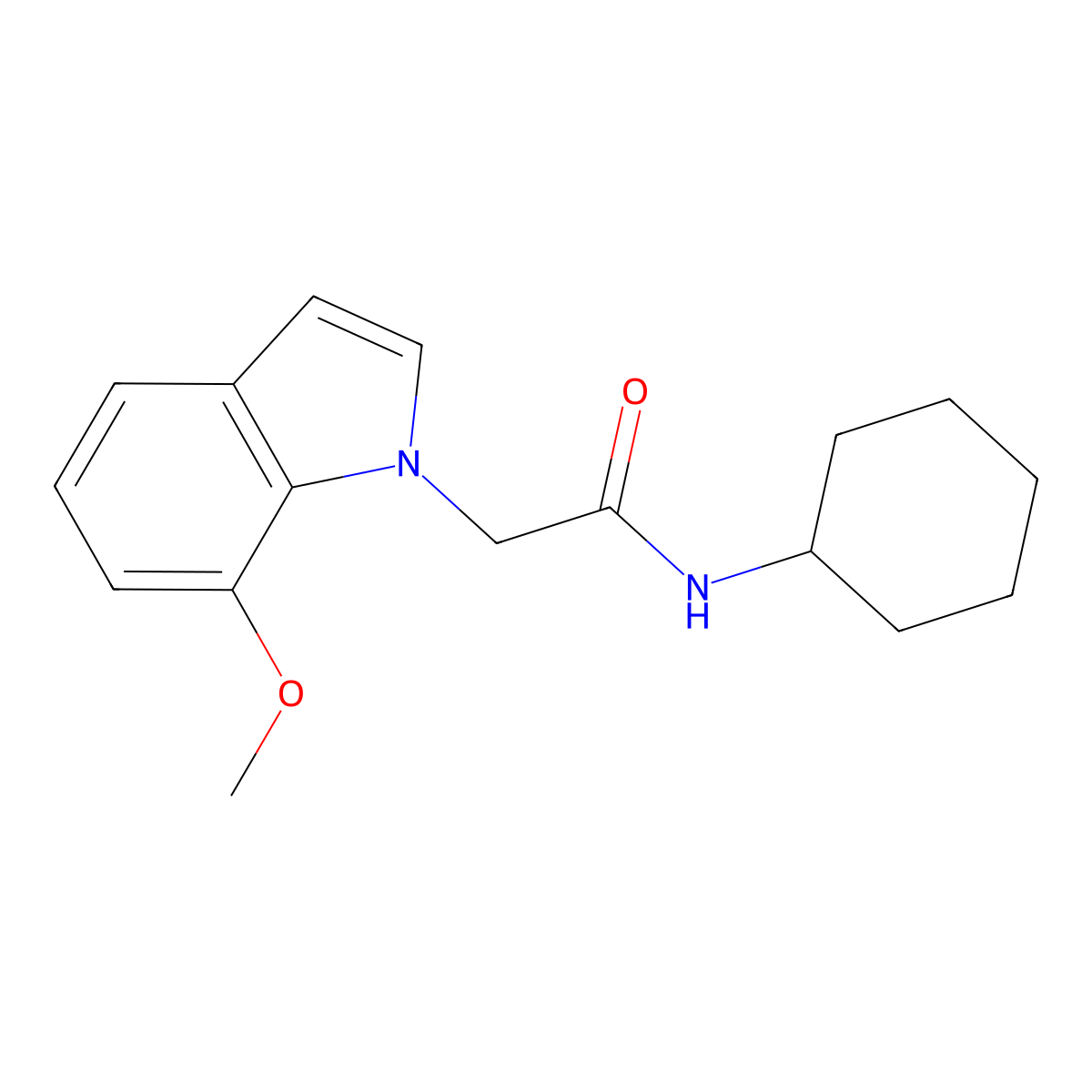 N-cyclohexyl-2-(7-methoxy-1H-indol-1-yl)acetamide molecular structure, CAS 1144478-09-0