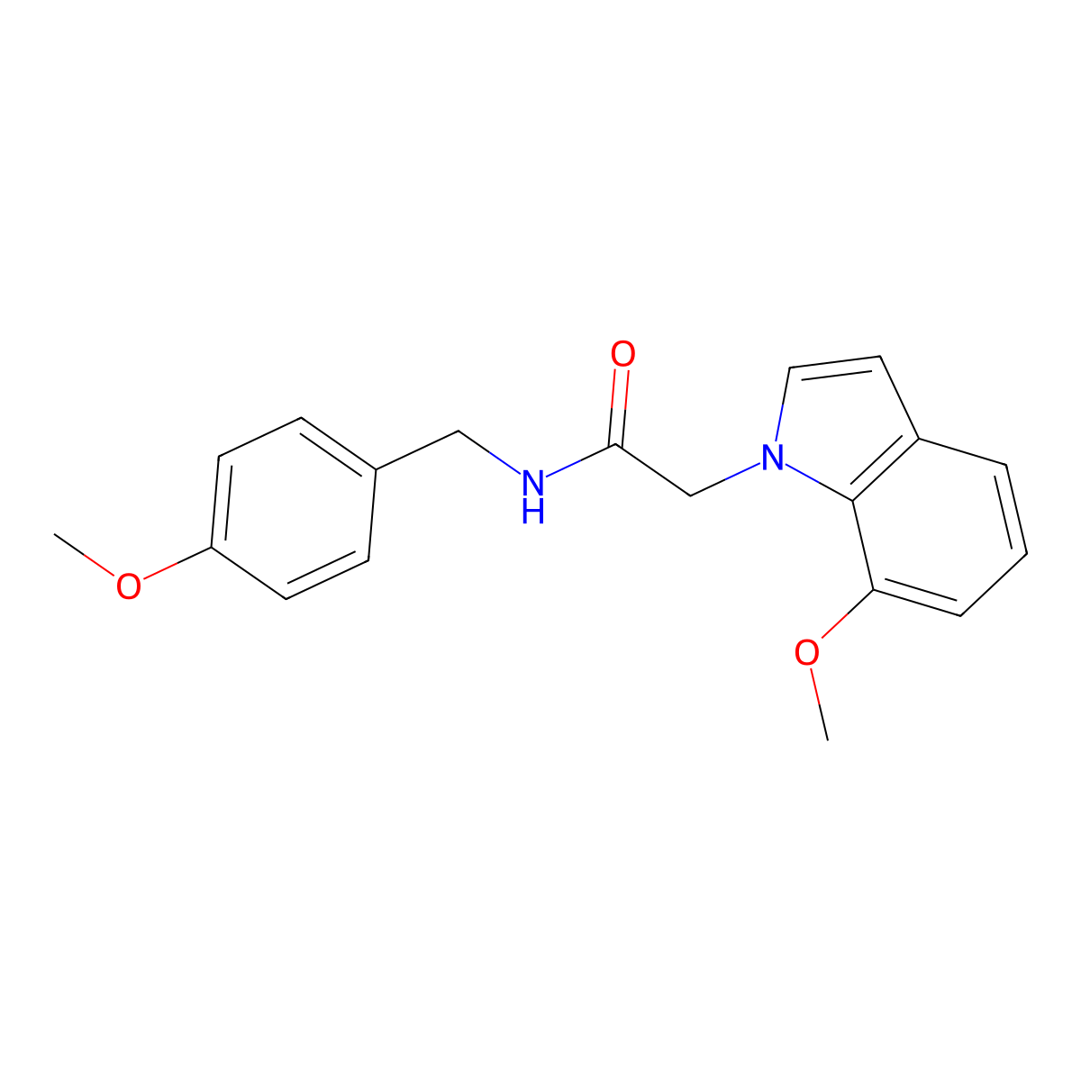 2-(7-methoxyindol-1-yl)-N-[(4-methoxyphenyl)methyl]acetamide molecular structure, CAS 1144478-16-9
