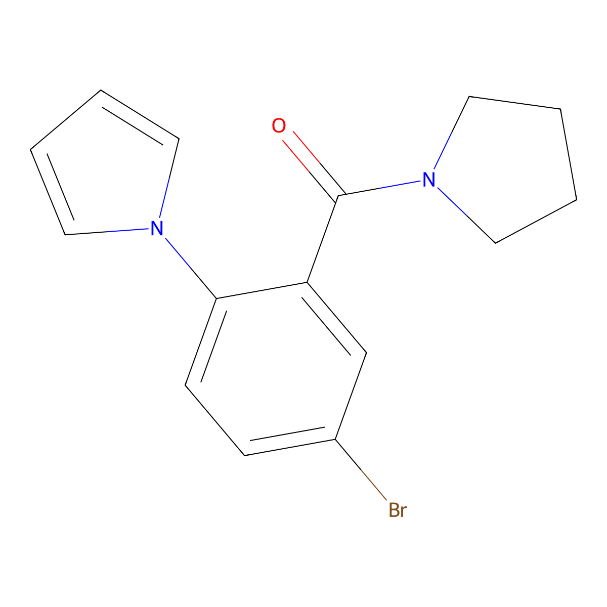 [5-bromo-2-(1H-pyrrol-1-yl)phenyl](pyrrolidin-1-yl)methanone molecular structure, CAS 1144478-38-5